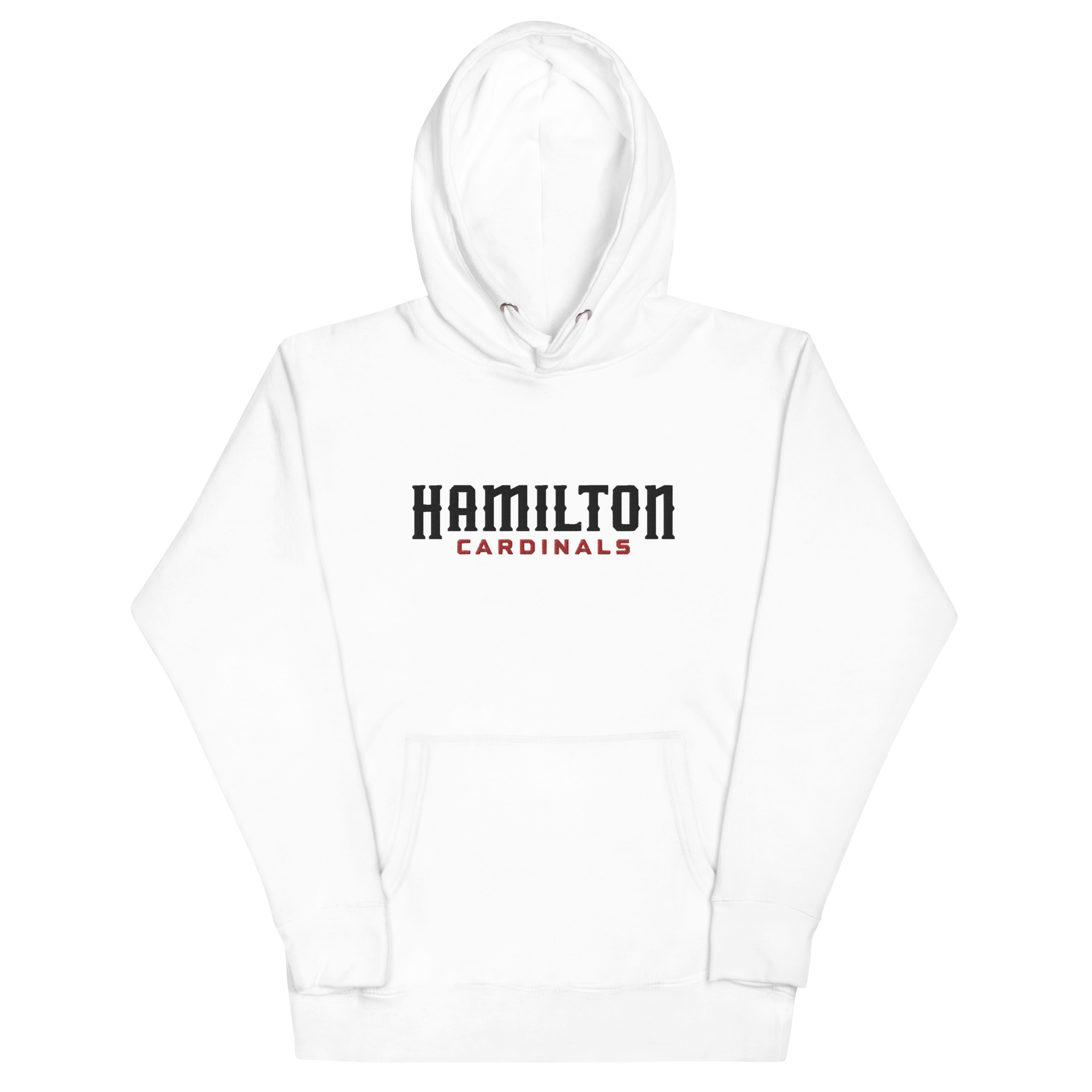 Hamilton Cardinals White Hoodie with Embroidered Wordmark